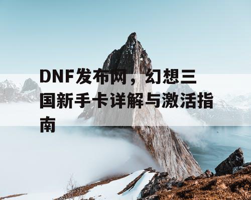 DNF发布网，幻想三国新手卡详解与激活指南