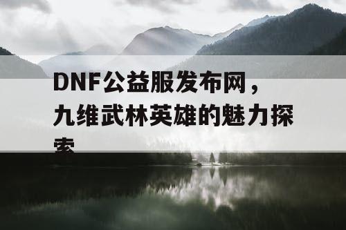 DNF公益服发布网，九维武林英雄的魅力探索