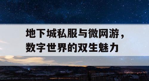 地下城私服与微网游，数字世界的双生魅力